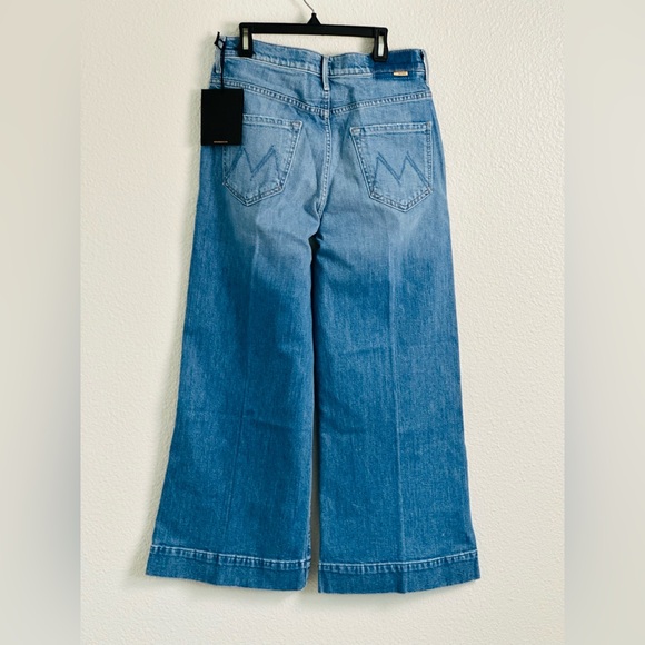 MOTHER The Swooner Roller Cropped Wide-Leg Jeans in Post No Bills Size 29 - Picture 5 of 16